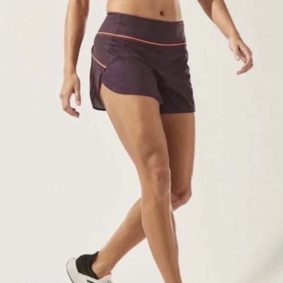 ATHLETA Run with It Purple Athletic Shorts, Size Medium EUC - Picture 1 of 5